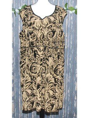 NWT Lane Bryant Sheath Dress Plus 26 Sleeveless Pockets Career Black Brocade